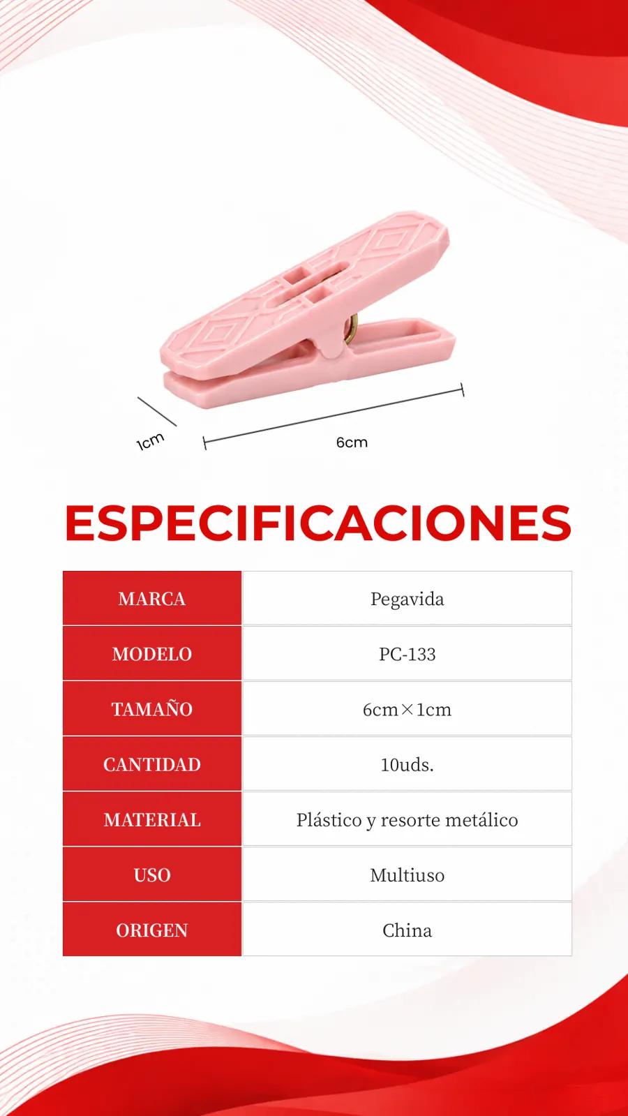 Pinzas de Plástico