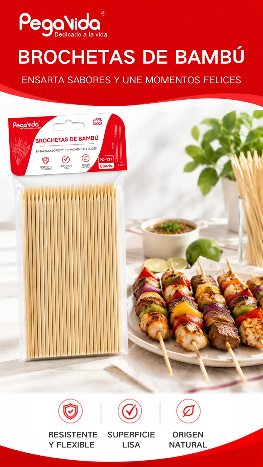 Brochetas de Bambú