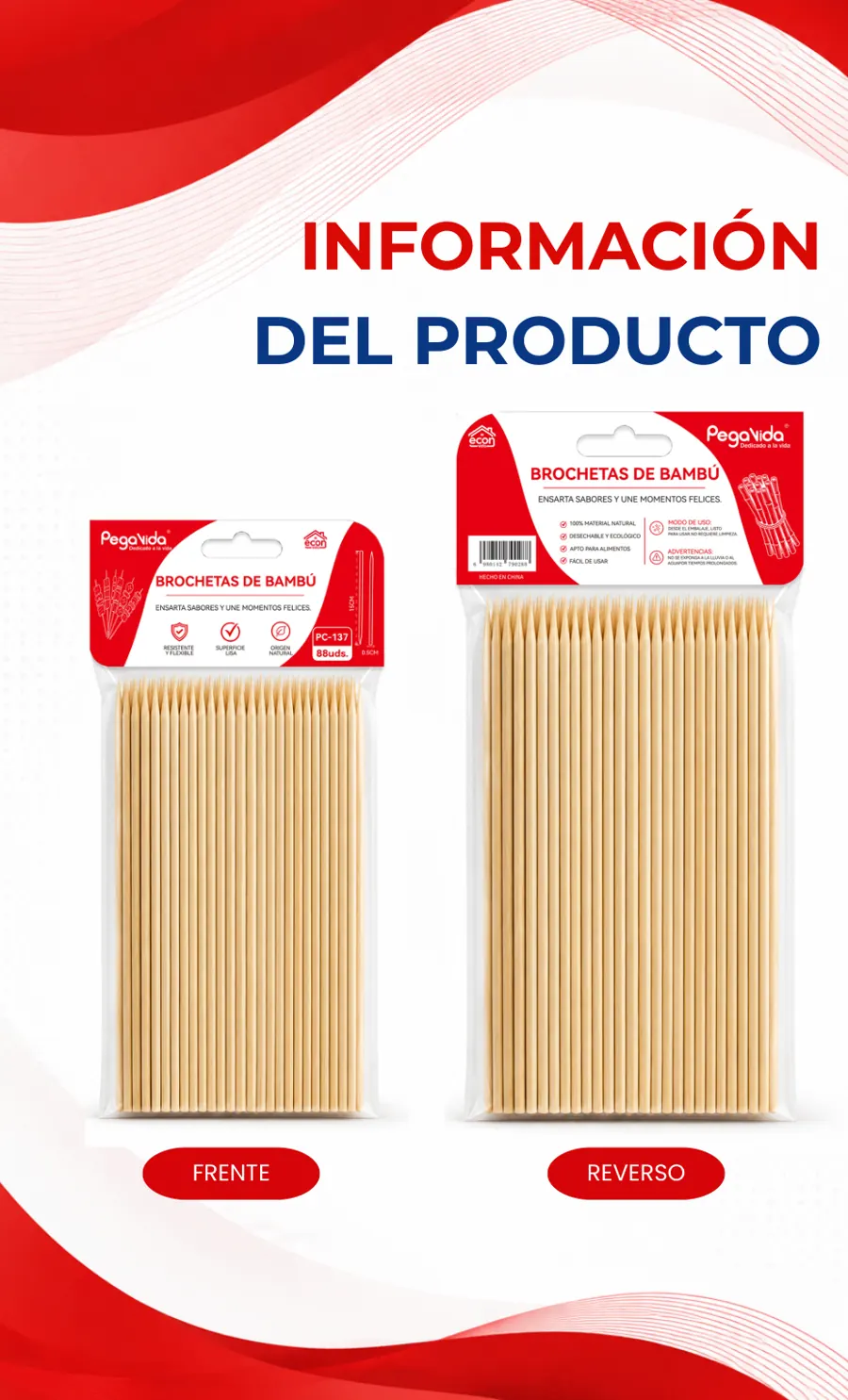 Brochetas de Bambú